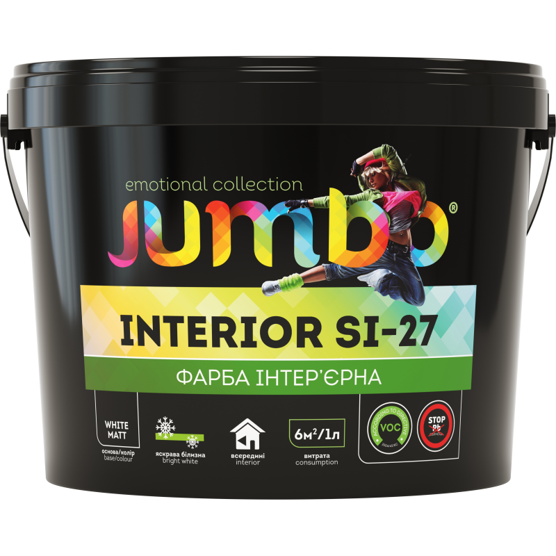 Фарба акрилова інтер'єрна  JUMBO SI-27 білий матовий 1,4 кг Киев - изображение 1