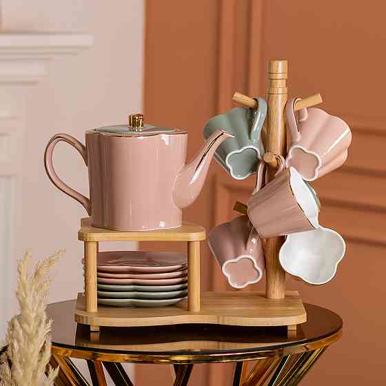 Чайный сервиз на 6 персон с бамбуковой подставкой Киев