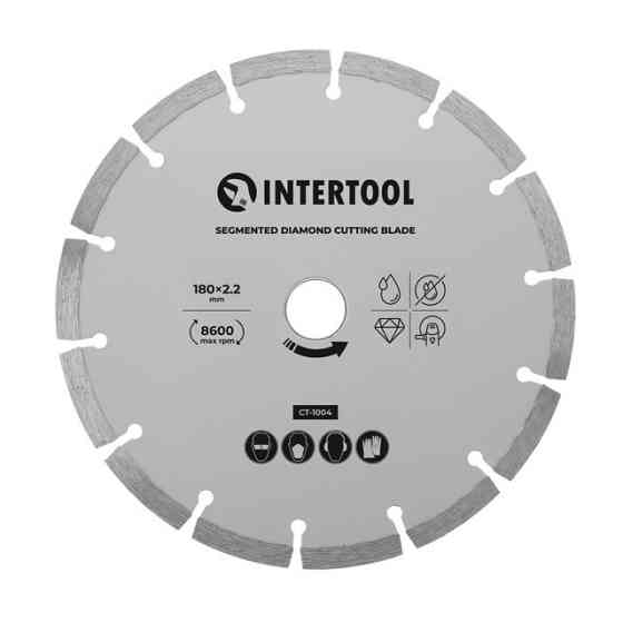 Диск отрезной сегментный алмазный, 180 мм, 16-18%, 8600 об/мин INTERTOOL CT-1004 Киев
