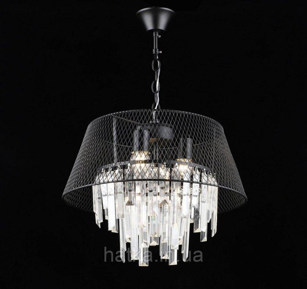 Люстра кришталева підвісна в стилі лофт Sirius B S2452/4 BK Київ - фото 2