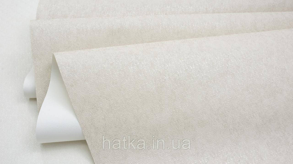Шпалери метрові вінілові на флізеліні Sintra Classic класика однотонні дрібні завитки структурні бежево-сірі 600337 Київ - фото 3