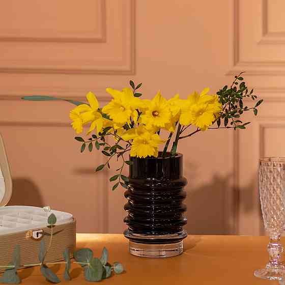 Flower Season Ваза скляна декоративна 18 см у скандинавському стилі для квітів та інтер'єру 900 Коломия