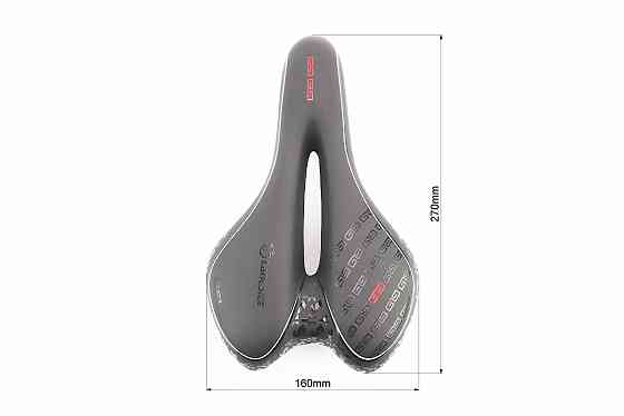 Сидіння MTB 270x160мм, чорно-біло-червоне "GEL" Київ