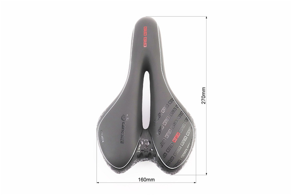 Сидіння MTB 270x160мм, чорно-біло-червоне "GEL" Київ - фото 3