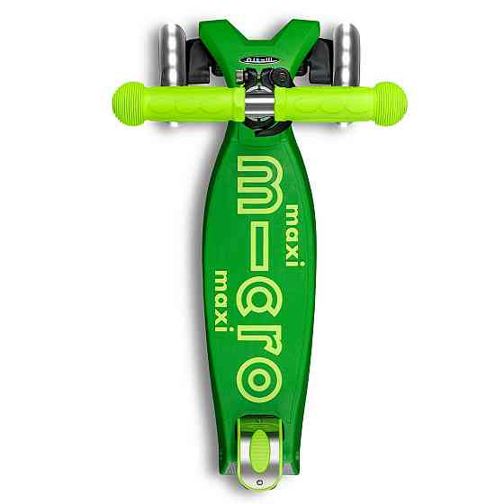 Самокат Micro серії Maxi Deluxe Neon LED – Зелений папуга Дніпро