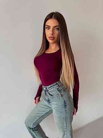 Жіночий базовий лонгслів із мікродайвінгу Бордо Одеса