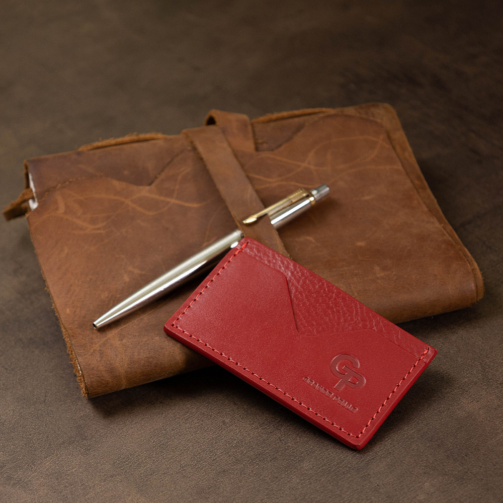 Шкіряний жіночий картхолдер GRANDE PELLE 11396 Червоний Київ - фото 1