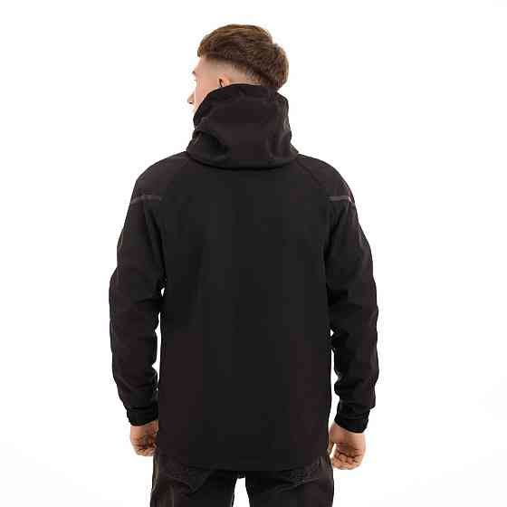 Чоловіча куртка весна осінь демісезонна з капюшоном softshell чорна Pobedov Vector Одеса