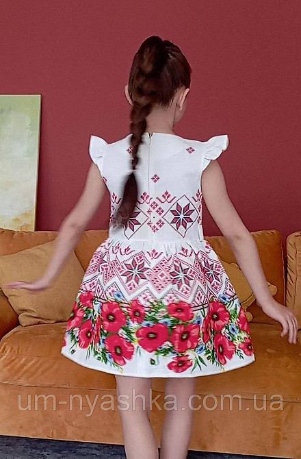 Дитяче українське плаття "Маки на білому" Кривий Ріг - фото 4