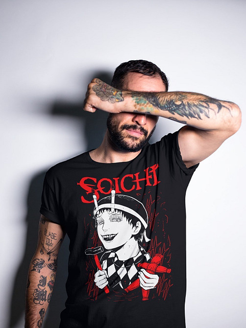 Футболка з аніме принтом Джунджі Іто Соуікхі Хоррор оверсайз (S/M/L) Чорний AnimeJ0173 Дніпро - фото 2