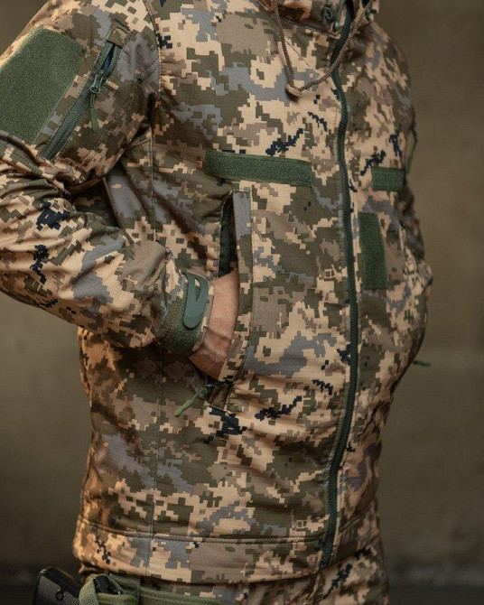 Демисезонный тактический костюм софтшел Softshell rocket пиксель  НП4862 Одесса - изображение 9