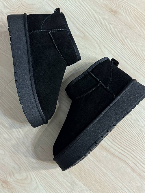 Угги женские Hengji 25-1 натуральная замша короткие на высокой подошве черные, 41, 25,5 см Киев - изображение 11