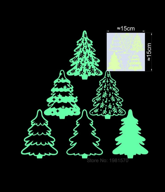 Наклейка елки 15 на 15см салатовый Киев - изображение 1