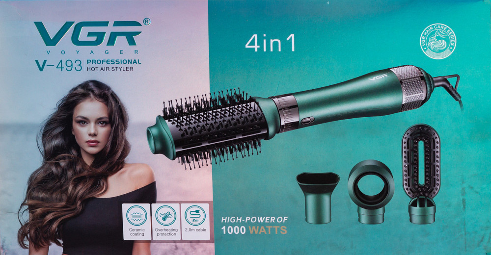 Фен-щітка 4 в 1 з насадками VGR V-493, 1000 Вт Київ - фото 6