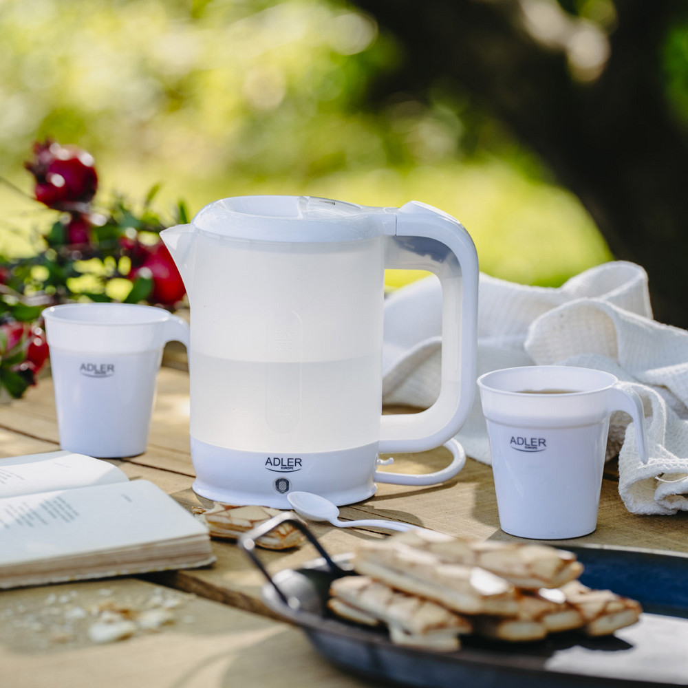 Електрочайник Adler AD 1381 дорожній 900Вт/ 0.5л/ 2 чашки/ ложка/ білий Вінниця - фото 4