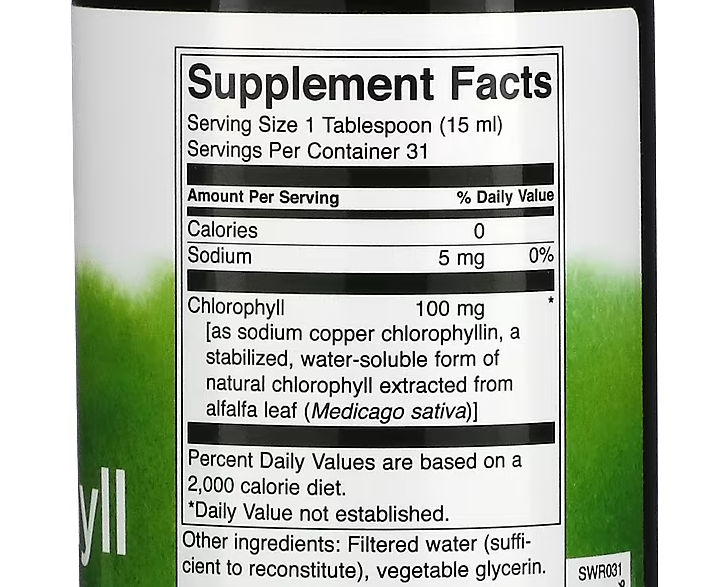 Хлорофіл рідкий (Liquid Chlorophyll) Swanson, 100 мг, 473 мл Київ - фото 2