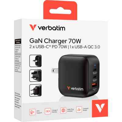 Зарядний пристрій Verbatim MiniGaN 70 W 3 ports (2xUSB-C/1xUSB-A) (32229) Вінниця