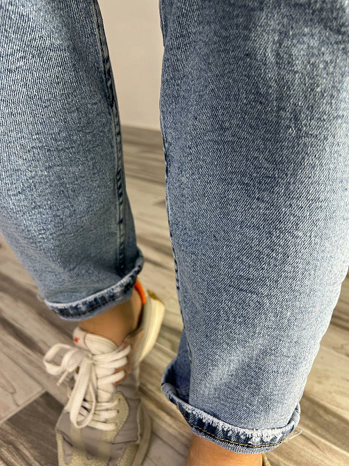 Джинси жіночі Mikaletta 3255 MOM RELAX comfort jeans висока посадка банани стрейчеві блакитні, блакитний, 29, 29, 82 см, 115 см Київ - фото 15