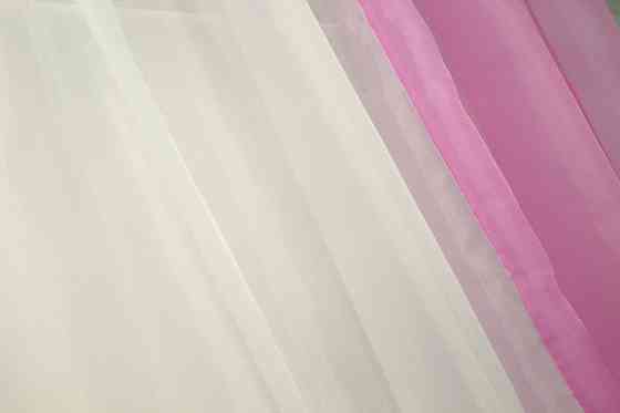 Кухонные шторы VR-Textil № 017к комбинированные с подвязками розовый с бежевым 265х170 см (50-008) Киев