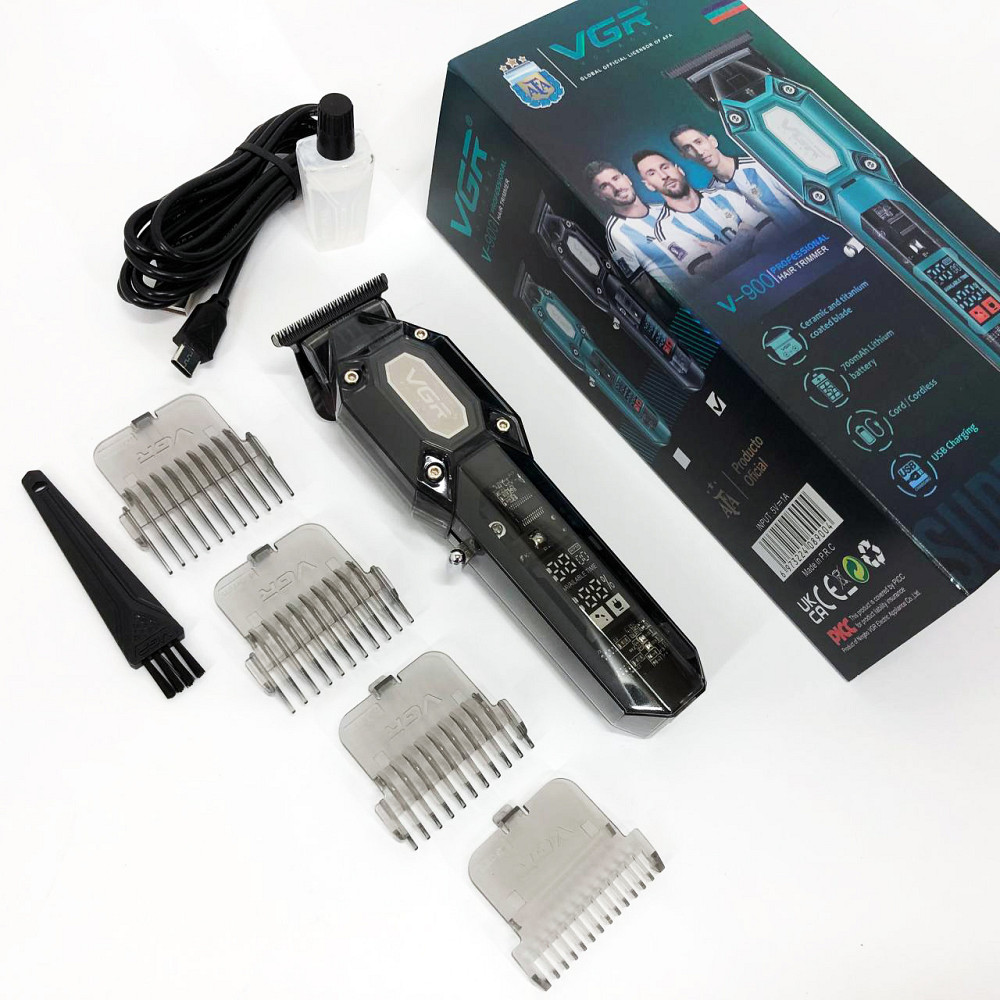 Портативна ручна машинка для стрижки волосся, Професійний тример з насадками, Машинка для підстригання PG-76 Івано-Франківськ - фото 9