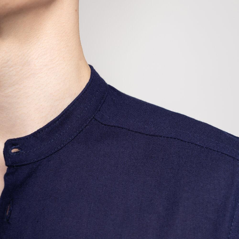 Весняна чоловіча сорочка з довгим рукавом темно-синя Pobedov Orion Київ - фото 7