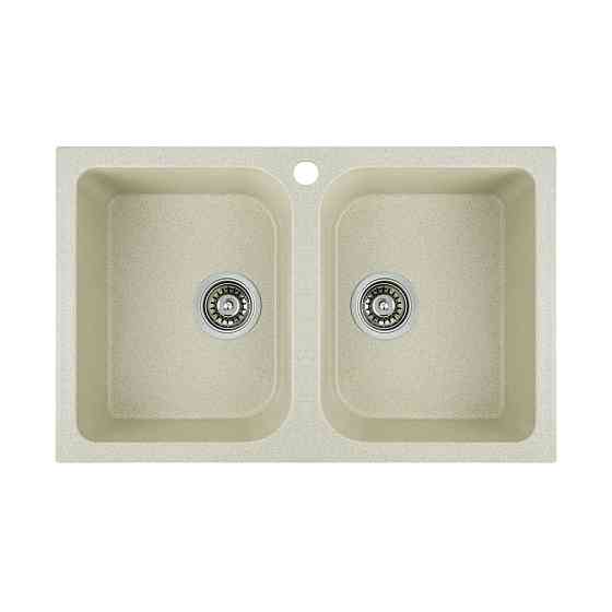 PLATINUM Гранітна мийка для кухні Platinum 7648W TWIN глянець Пісок Київ