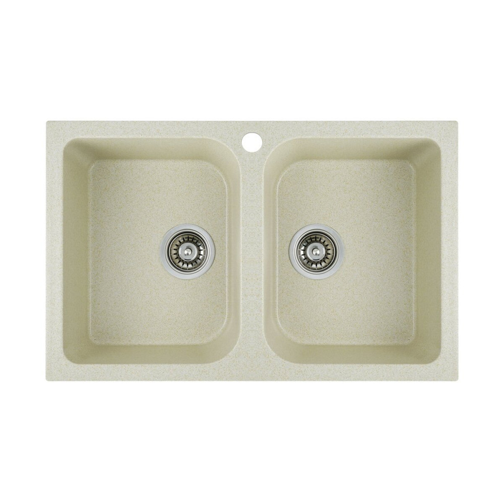 PLATINUM Гранітна мийка для кухні Platinum 7648W TWIN глянець Пісок Київ - фото 1