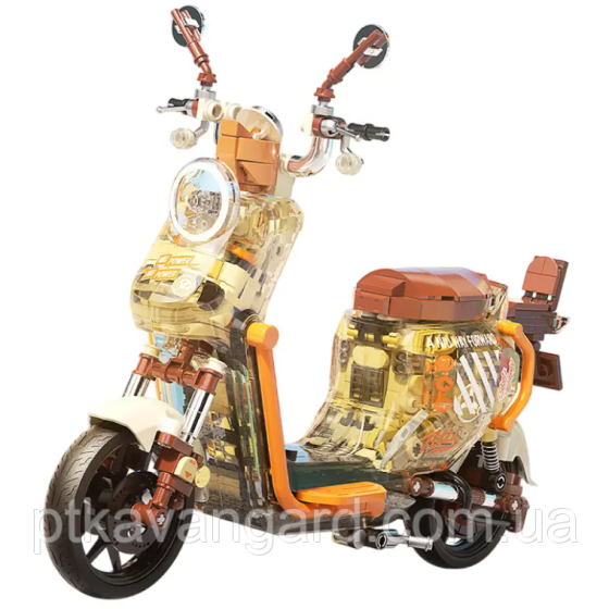 Конструктор мопед скутер з підсвічуванням коричневий JK 8327 Хмельницький