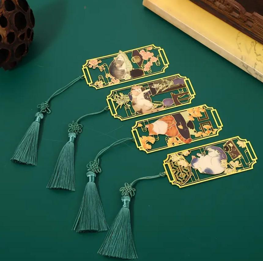 Вінтажна металева закладка з котом та китицею. ОригІнальна закладка для книжок. Подарунок для книгол Київ - фото 3