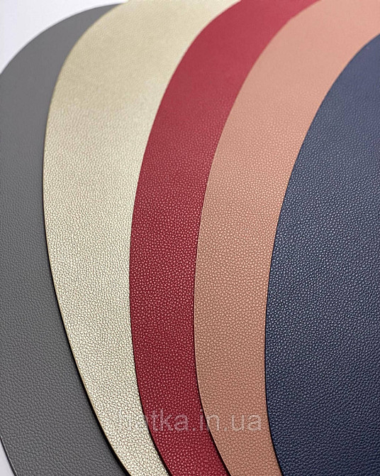 Салфетка под тарелку подтарельник PU кожа 37 см форма лепестка красная Киев - изображение 4