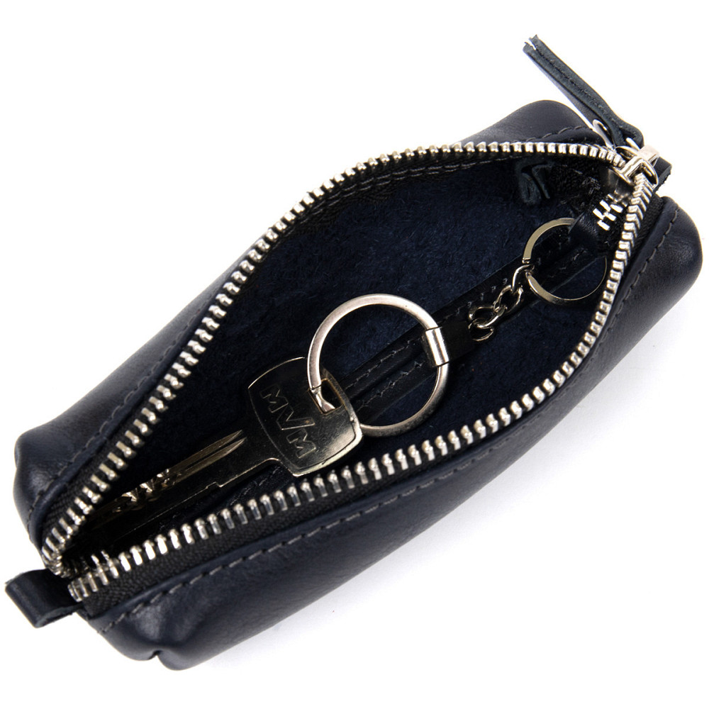 Кожаная практичная ключница Темно-синий (GRANDE PELLE) Киев - изображение 9