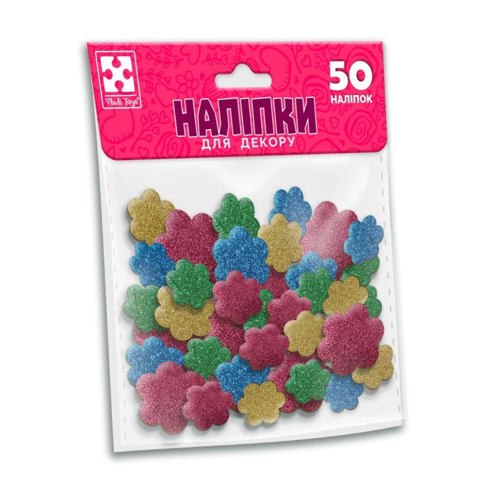 Дитячий набір м'яких наліпок "Квітка" VT4206-54, 50 наліпок Вінниця - фото 1