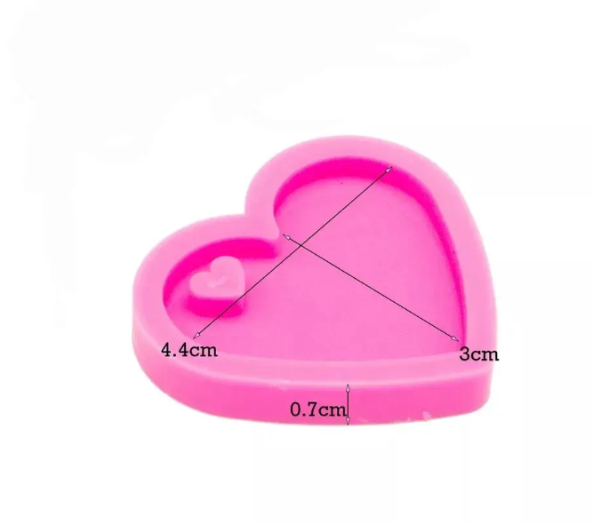 Молд силиконовый Сердце 44 на 30 мм розовый Киев - изображение 11