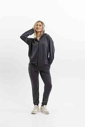 Графітовий костюм з капюшоном з турецької двонитки унісекс зручний повсякденний демісезонний Львів