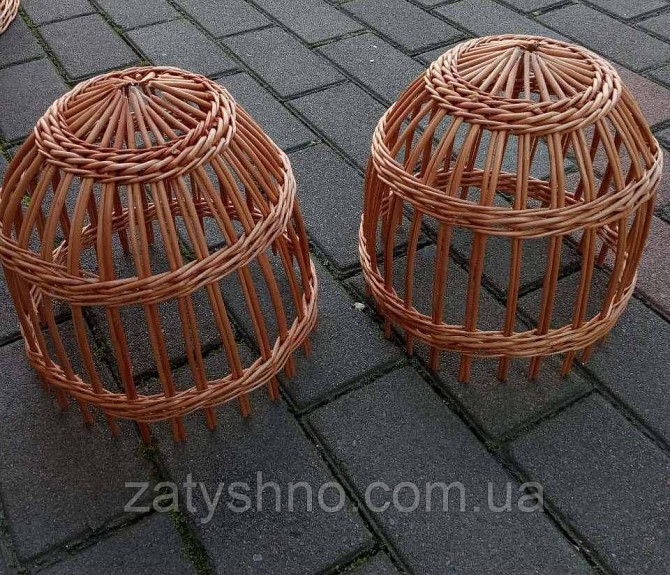 Світильник плетений із лози круглий з ґратами Київ - фото 2