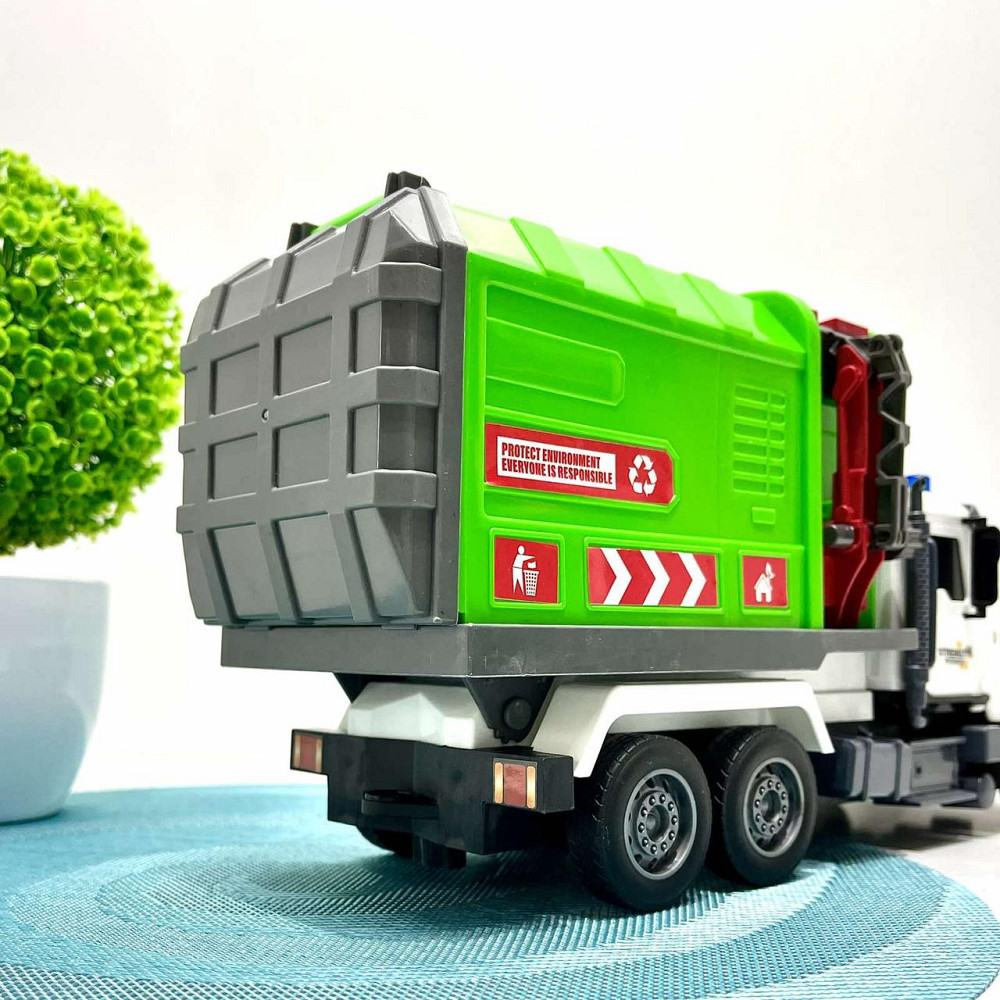 Спецтехніка машинка інерційна звук підсвічування механічне підйом стріли 35 см Зелена (687-46 C)C) Чернігів - фото 3