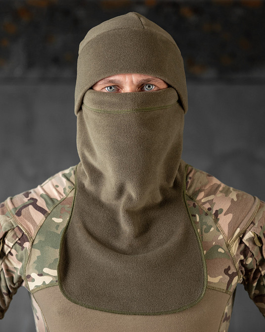 Шапка и баф флисовый закрытое горло Одесса - изображение 5