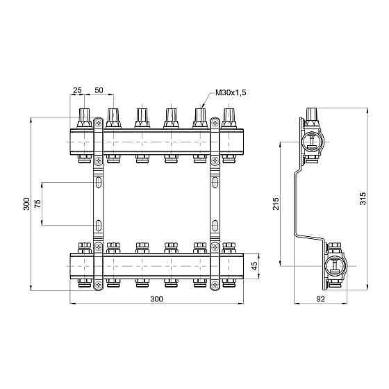 Колектор Thermo Alliance Forte 1" 6 виходів SF002W6 Київ