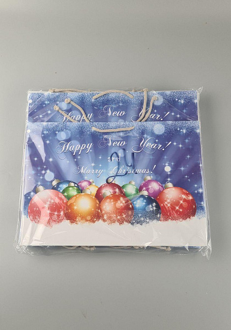 Паперові пакети великий горизонтальний 36/22/10 новорічний-24 (12 шт.) Харків - фото 2