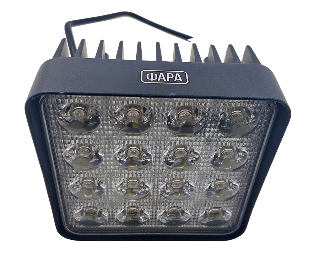 LED (Лед) фара квадратна МТЗ 48W, (16 діодів х 3 ват = 48 Ват), широкий промінь 10/30 V 6000 K Мукачево - фото 3