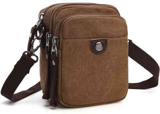 Барсетка текстильная Коричневая (Vintage) Киев