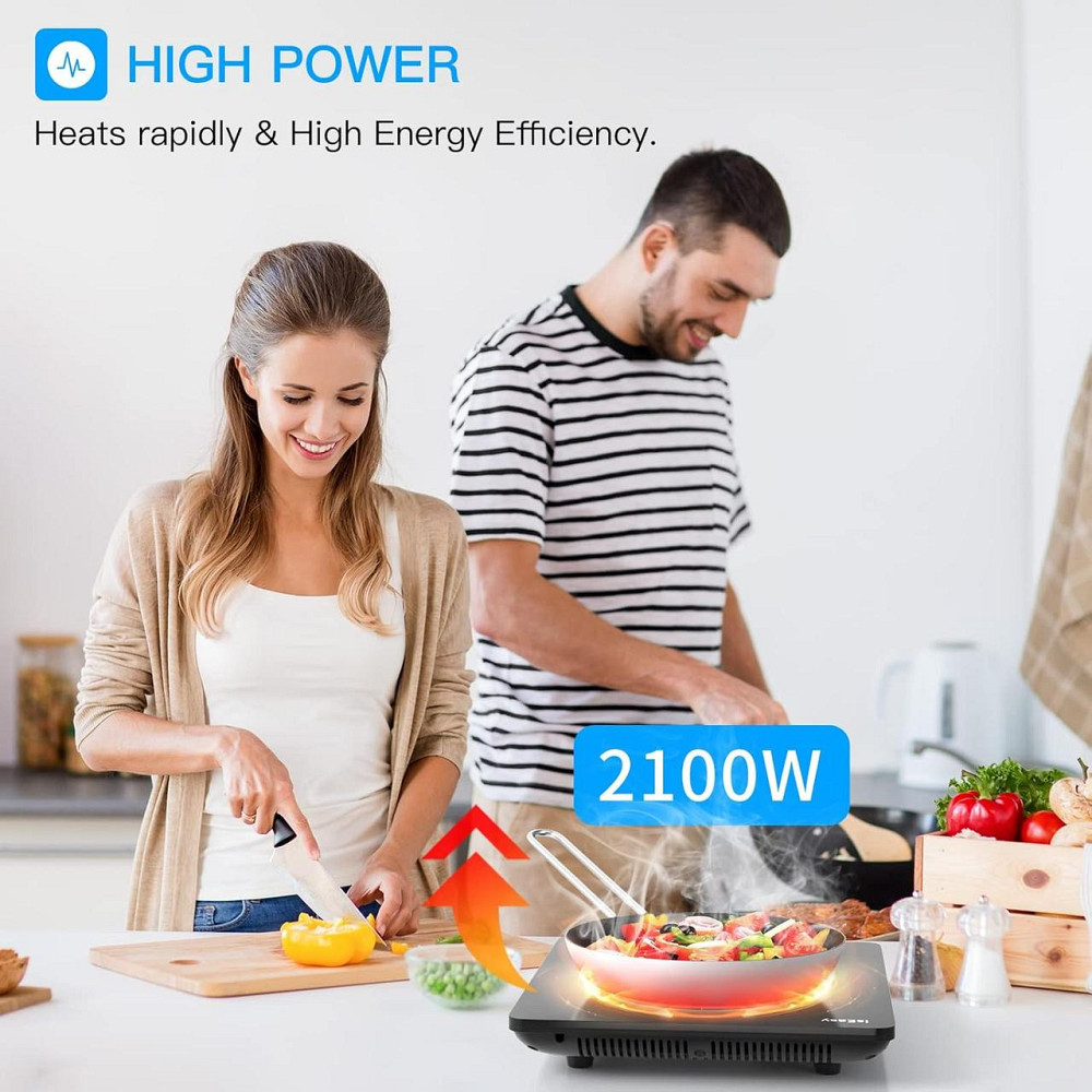 Индукционная плита IsEasy Hob 2100W Черная 9 уровней сенсорная LED портативная 1 конфорка Киев - изображение 4