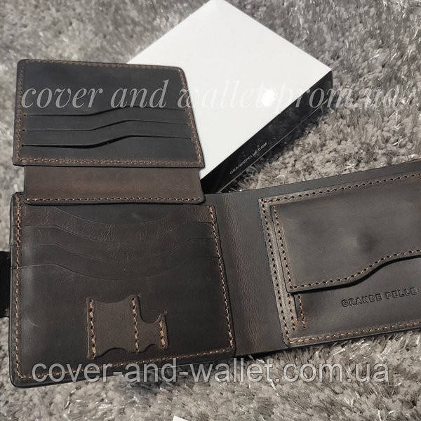 Чоловічий шкіряний гаманець портмоне на магнітах для грошей і карток Grande Pelle Amico Київ - фото 3