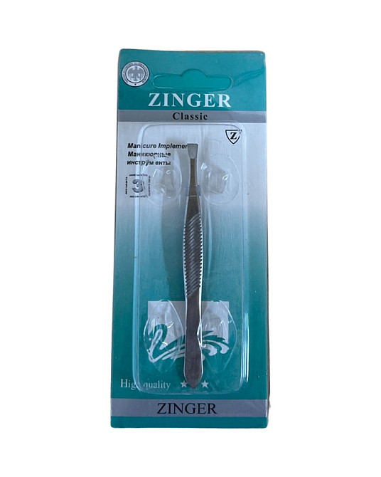 Пінцет для брів зі скошеними краями Zinger срібло Виноградів - фото 2