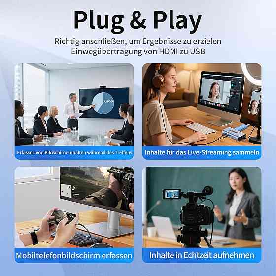 Карта захвата 4K60 / 1080P240 HDMI USB 3.0 на USB‑C/A с аудио входом и микрофонным выходом совместима с Switch Киев