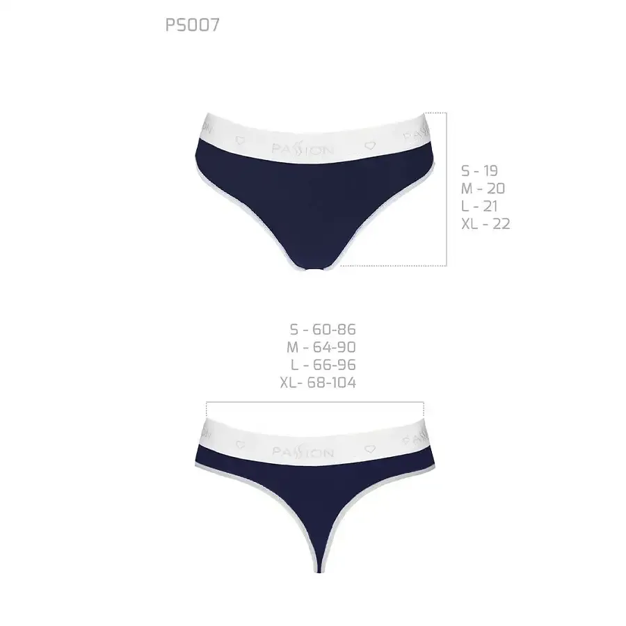 Спортивні трусики-стрінги Passion PS007 PANTIES L, navy blue Львов - изображение 6