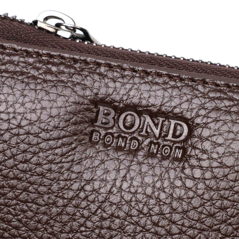Місткий чоловічий клатч із двома відділеннями з натуральної шкіри BOND 22025 Коричневий Київ - фото 5