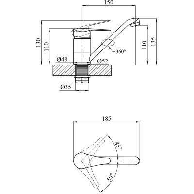 Змішувач Agua Sevilla-C010 (CV017364) Вінниця - фото 4