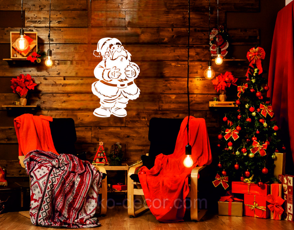 Декоративное настенное Панно «Дед Мороз», Декор на стену 90*55 см Киев - изображение 2