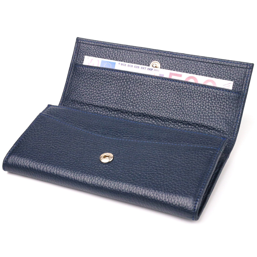 Жіночий гаманець із натуральної зернистої шкіри CANPELLINI 21624 Синій Київ - фото 4